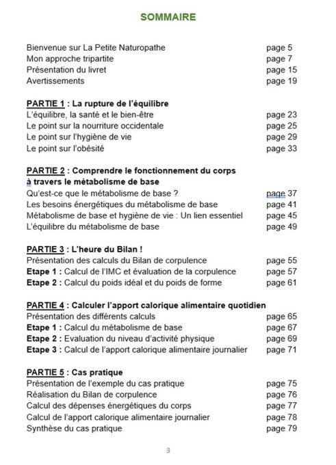 Livre :  Le Bilan Calorique