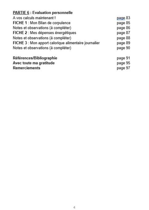 Livre :  Le Bilan Calorique